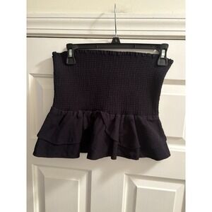 Zara Women's Short Mini Skirt Black Size Large Stretch Waist EUC